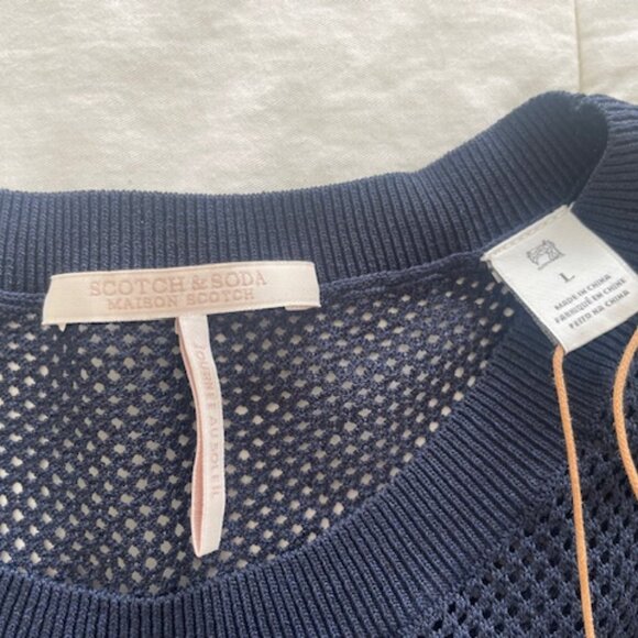 Scotch and Soda Pointelle Knit Dress Color: Night Melange Size L - Picture 10 of 11